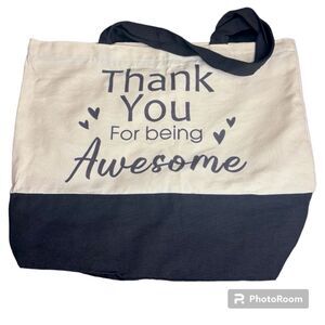 Tan and Black Canvas Tote